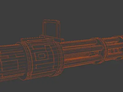 Animated Minigun Low-Poly GAMEREADY Low-poly 3D model