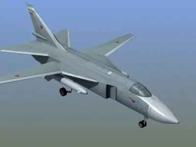 Su24 Fencer Bomber Low-poly 3D model