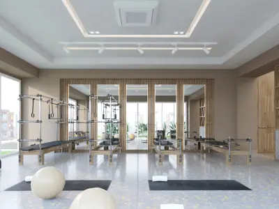 Pilates Reformer Studio Interior 3D model