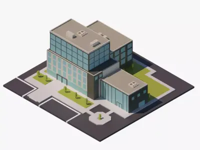 Office Building 02 Low-poly 3D model