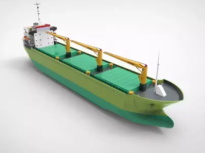 Cargo ship green 3D model