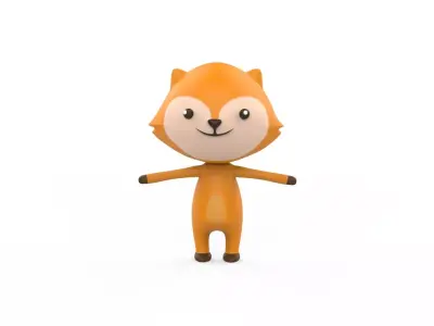Stylized Character 001 Fox   Low-poly 3D model