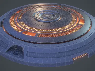 Sci-Fi Jumpad Platform Low-poly 3D model