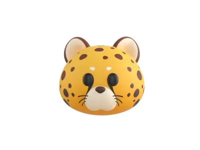 Prop178 Cheetah Head 3D model