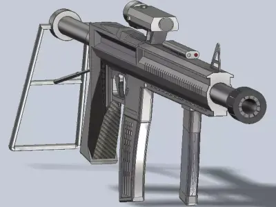 3D model machine gun 3D model