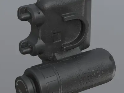 Surefire style helmet light Low-poly 3D model