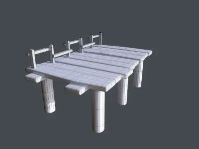Fishing Bridge Low-poly 3D model