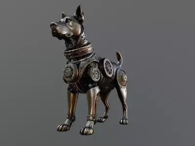 steampunk dog 3D model
