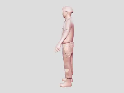 Security  soldier man character 3D model