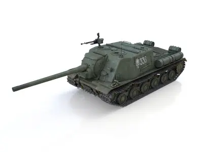 ISU-122 - 336 - Soviet heavy self-propelled gun 3D model