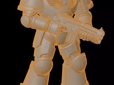 Armored Sci-Fi Infantry Figurine 3D Print Model 3D print model