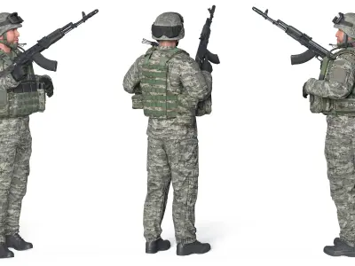 MILITARY Game Ready Croatian Soldier Character Low-poly 3D model