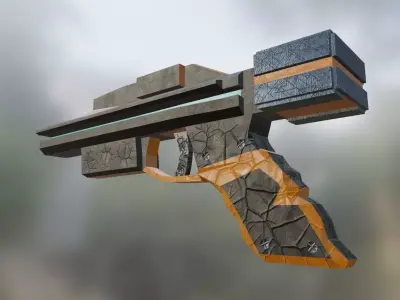 Sci-Fi Gun Low-poly model Low-poly 3D model