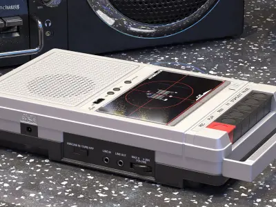 QFX Retro 39 Tape Recorder Silver 3D model