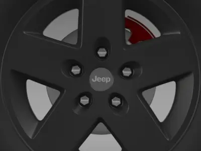 Jeep Wrangler Rubicon black wheel 3D model