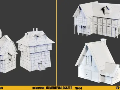 Kitbash Medieval Assets Textures Vol 4 Low-poly 3D model