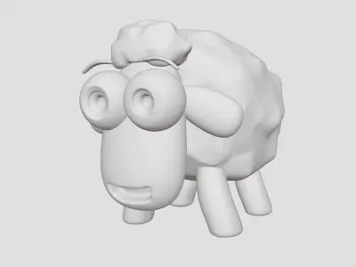 Sheep cartoon funny and cute Free low-poly 3D model