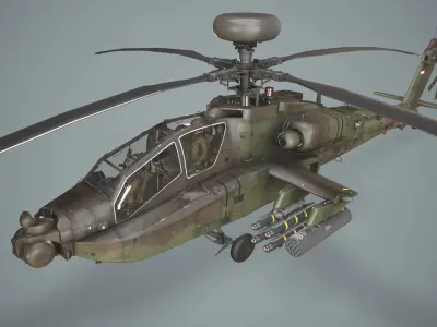 Apache AH-64E Guardian Indonesia Complex Animation Low-poly 3D model