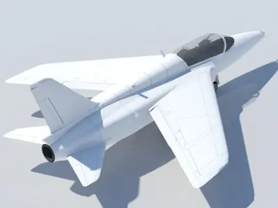 Folland Gnat Tr1 Trainer Low Poly Blank  Static Low-poly 3D model