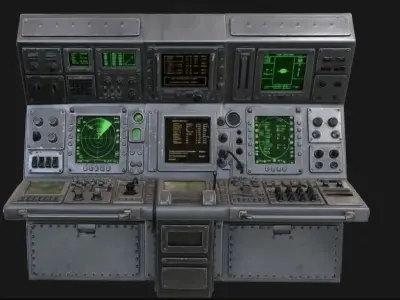 Sci Fi Dashboard  Game Ready Radar Station PBR Low-poly 3D model