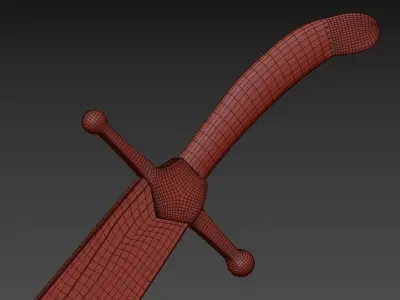 Double Edge Sword Low-poly 3D model