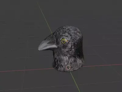 Crow Head Mask Low-poly 3D model