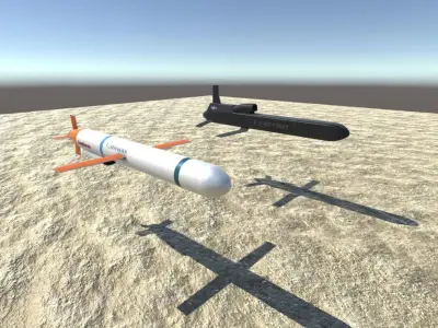Low Poly Missile Pack Low-poly 3D model