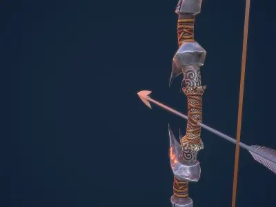Bow and Arrow 3D LowPoly Game Model Weapon Game-Ready Bow Suit Low-poly 3D model