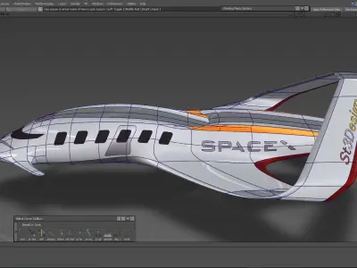 Sci-fi Spaceship civil trasport Low-poly 3D model