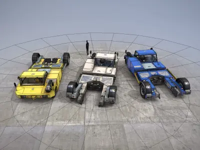 Towbarless Aircraft Tractors LTD TPX-200-S  Three liverys  Low-poly 3D model