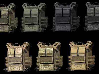 Plate Carriers CRYE JPC 2 V1 V2 V3 Low-poly 3D model