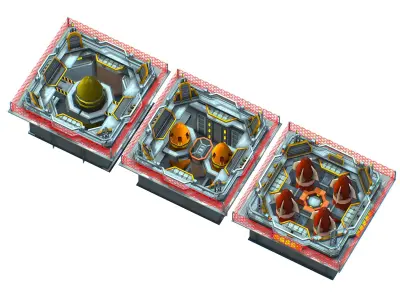 isometrical bomb torpedo launcher ALL Low-poly 3D model