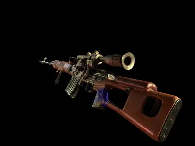 SVD-Dragunov Sniper Rifle Low-poly 3D model