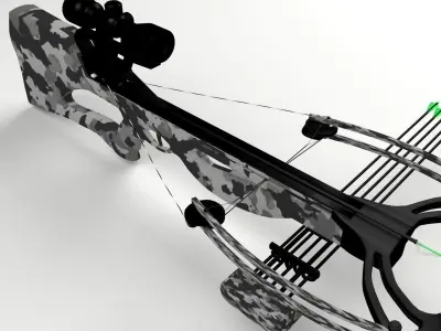 Crossbow with scope 3D model