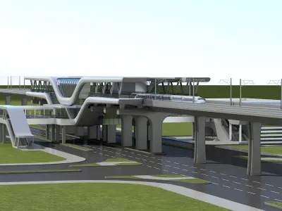Light Rail Station 13 3D model