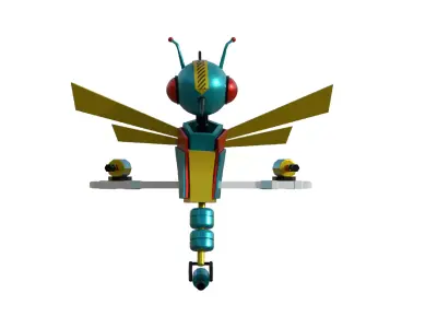 Robotic Dragonfly Low-poly 3D model