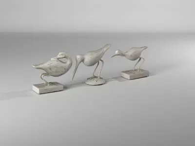 Asbury Seabird Flock Decor 3 Piece Fingurine Set 3D model