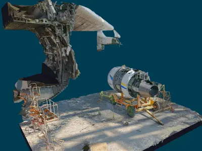 3D model - An-225 Real Mriya destroyed Engine - Ukraine 3D model