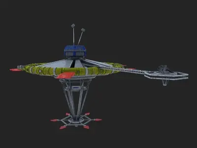 Thunderbird spaceship Low-poly 3D model