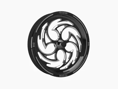 FTD Customs B52 spindle front wheel Low-poly 3D model