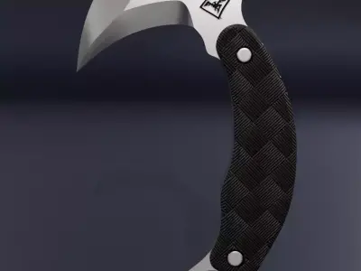 DoubleStar DSK107 Halcon Karambit Tactical weapon axe 3D Model 3D model