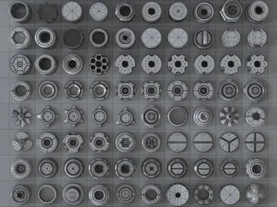 Hard Surface Kitbash Part 02 - Subdiv Ready Free 3D model