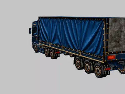 Cargo Semi Truck 3D Model 01 Low-poly 3D model