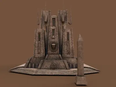 Ancient Desert Fortress - Low Poly Architecture Low-poly 3D model