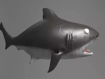 Stylized Cutesy Shark Low-poly 3D model