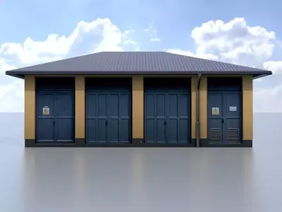 Substation for train traffic Low-poly 3D model