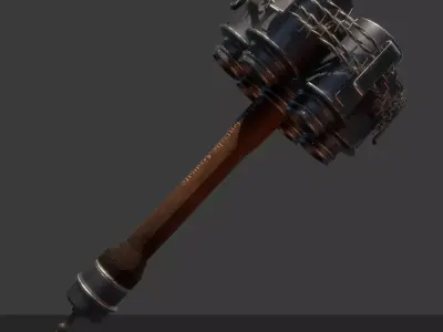 Stielhandgranate bundle Low-poly 3D model