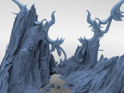 Heresy Stone pillar rocks 3D model