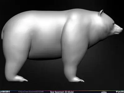 Bear Basemesh 3D Model Low-poly 3D model