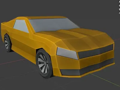 Low Poly Car chevrolet camaro Free 3D model